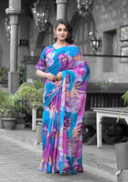 Multy Imported Georgette Designer Digital Printed Ready To Wear Gown Style Saree