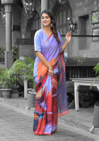 Multy Imported Georgette Designer Digital Printed Ready To Wear Gown Style Saree