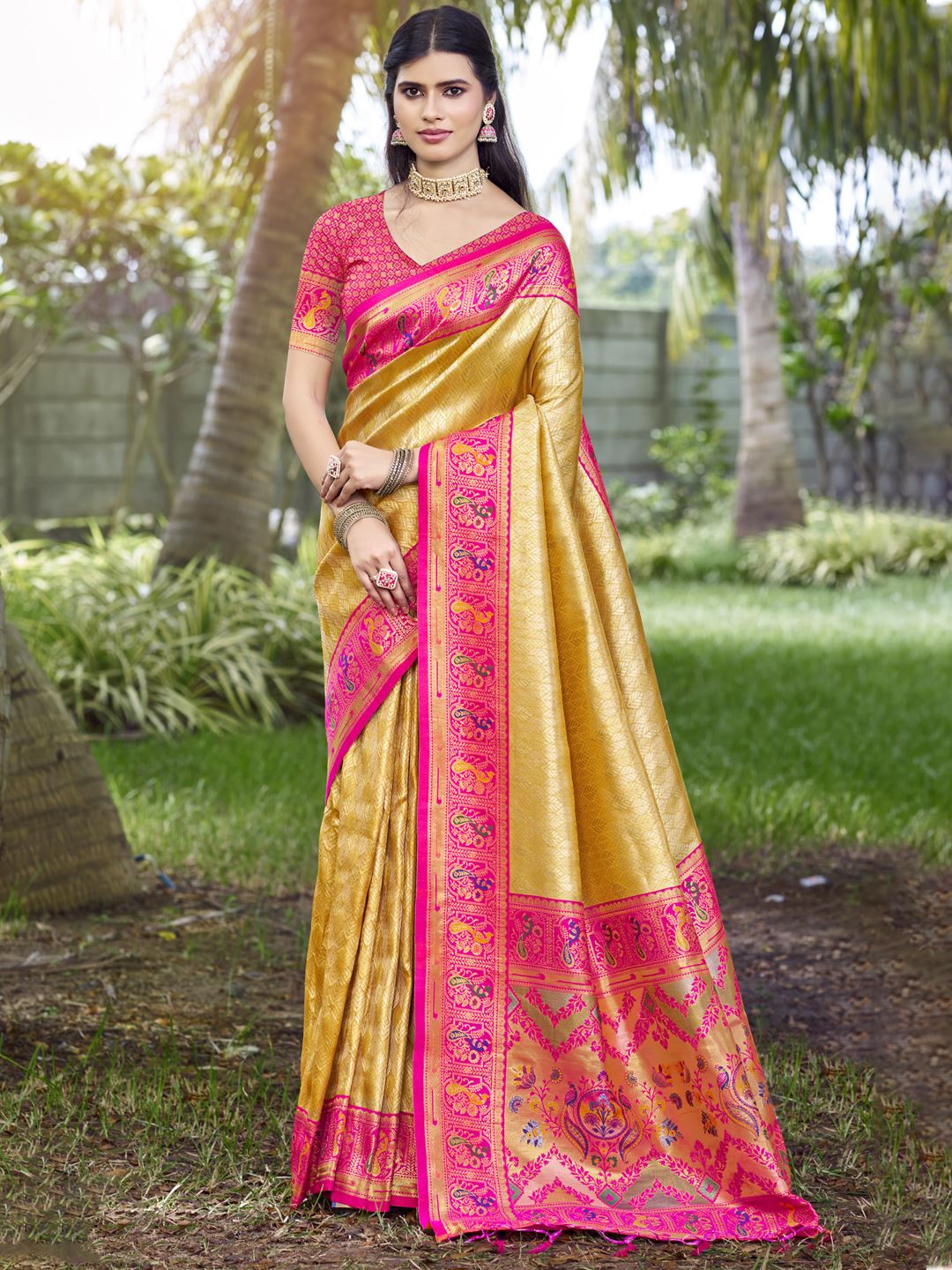 Mustard Bliss Yellow Soft Silk Saree