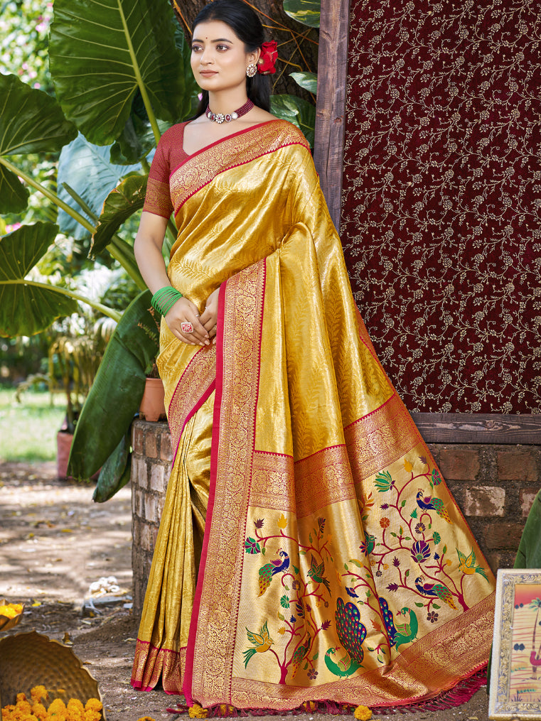 Mustard Kanjivaram Silk Saree With Understated Luxury and Comfort