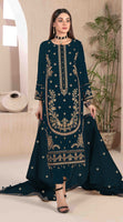 Navy Blue Heavy Designer Suit With Heavy Embroidery Work