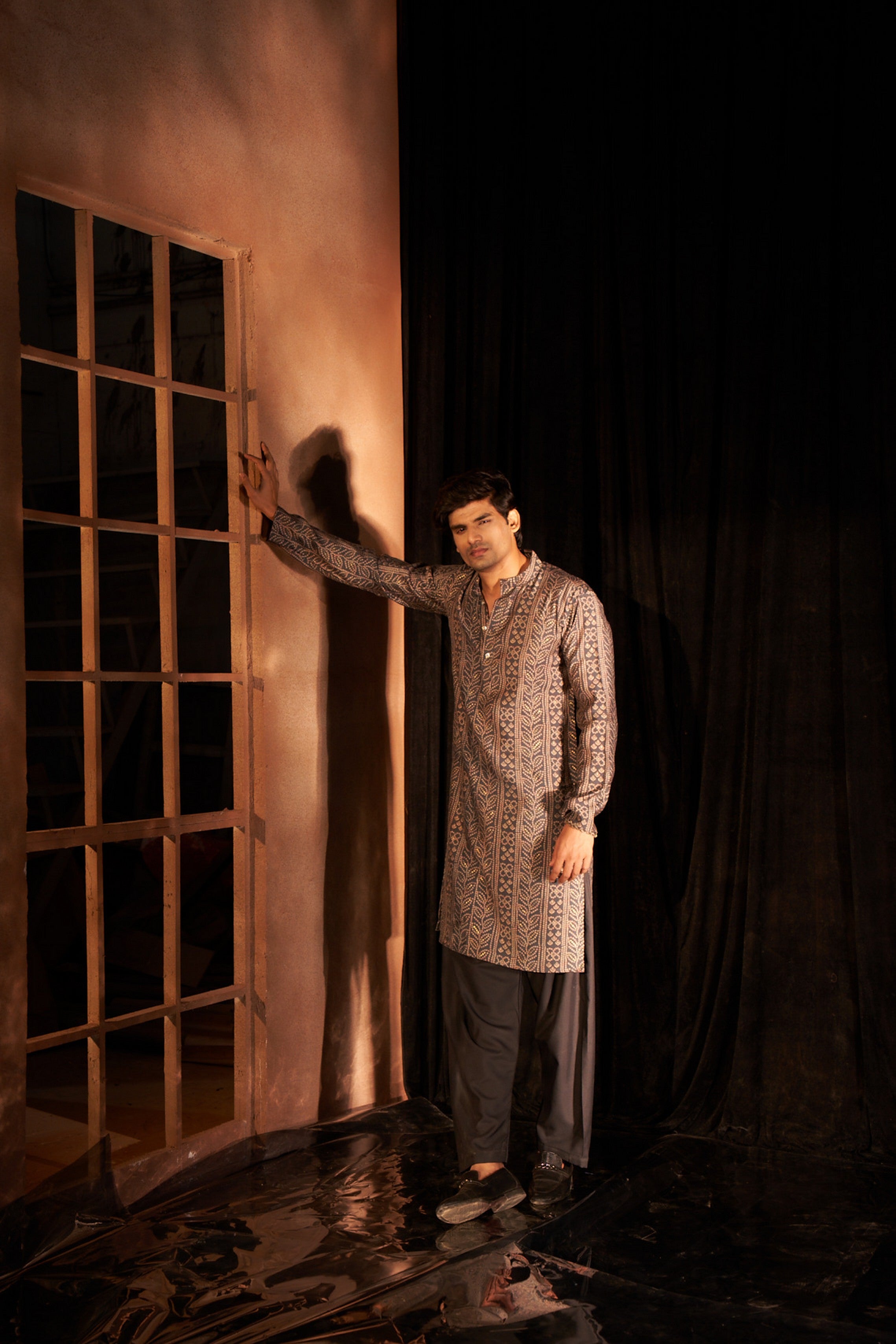 Navy Blue Modal Silk Designer Kurta Payjama – Premium Traditional Style