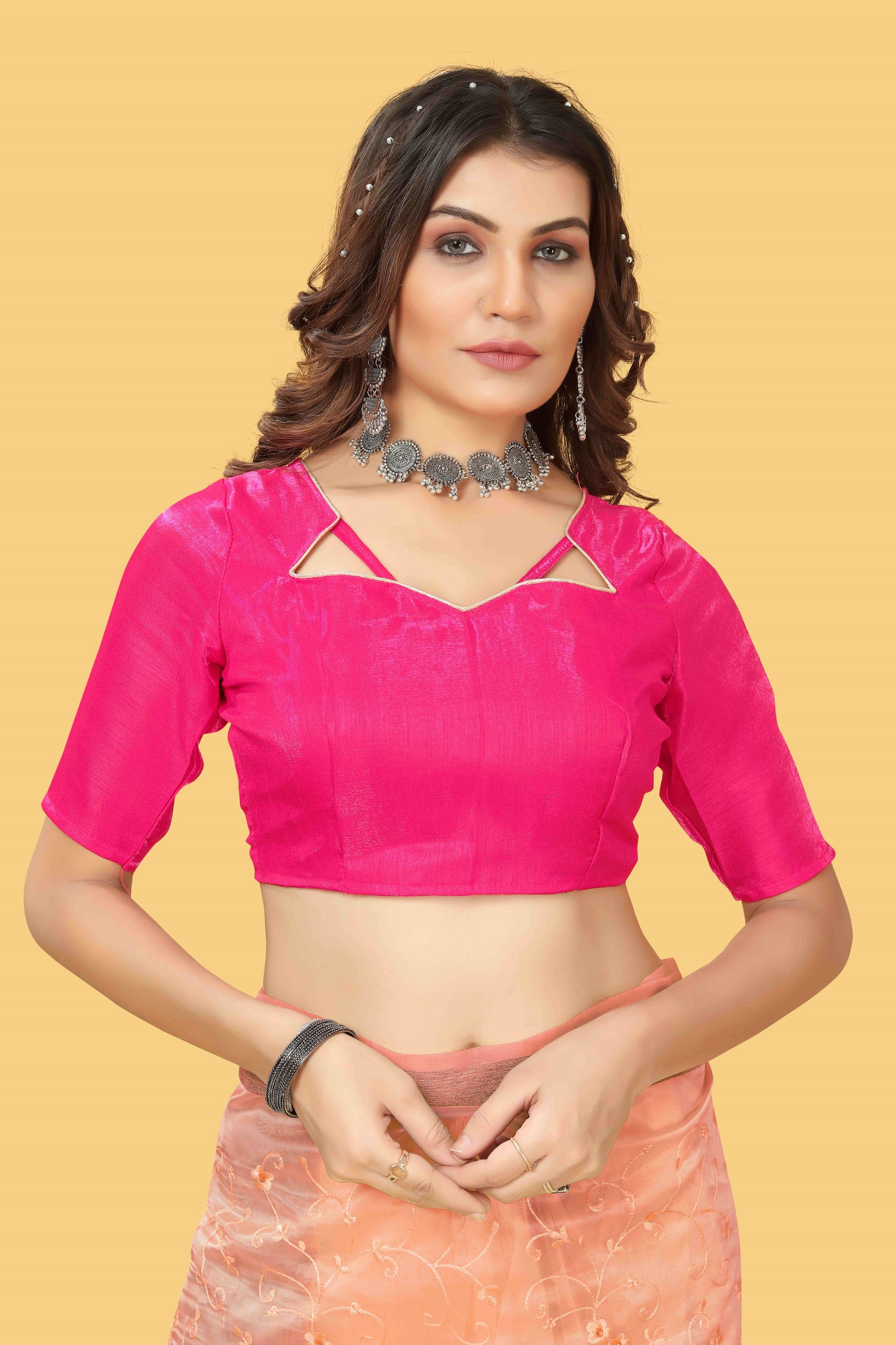 Orange Woven Patta Organza Silk Saree With Embroidery And Stone Work