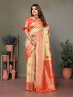 Orange Woven Rich Pallu Designer Viscose Silk Ethnic Saree