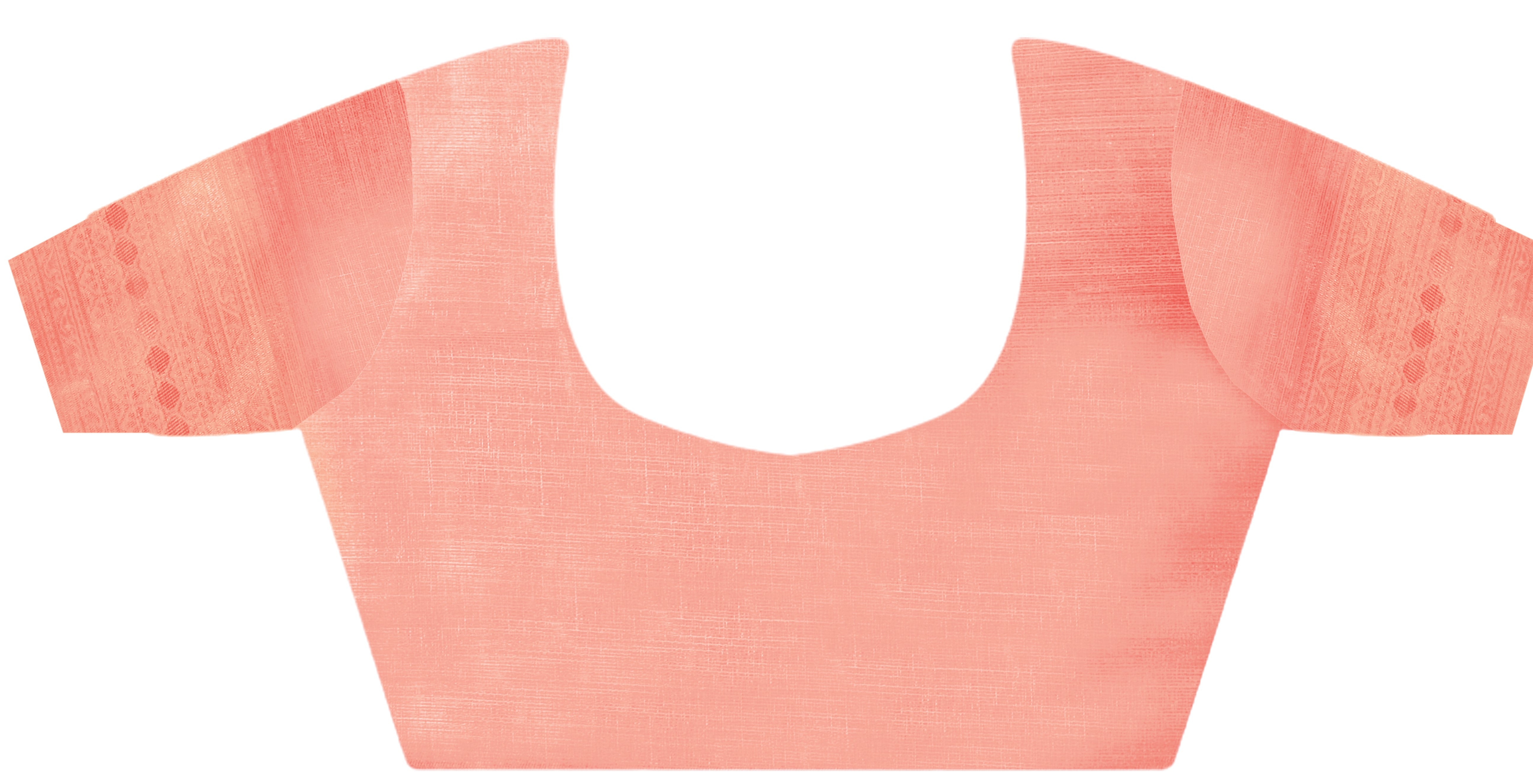 Peach Linen Saree With  Jacquard Woven Work