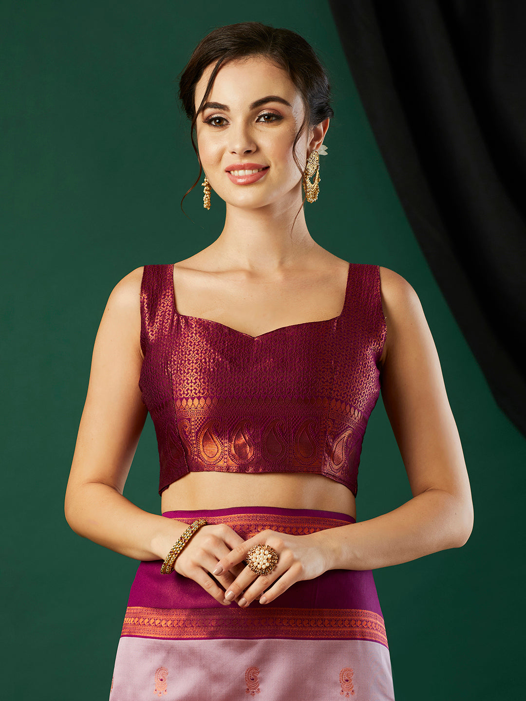 Pink Banarasi Silk Woven Jari Designer Heavy Looks Glamorous Ceremonial Saree