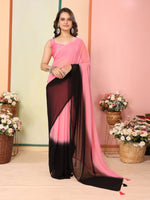 Pink Beautiful Pedding Printed Georgette Ready To Wear Saree