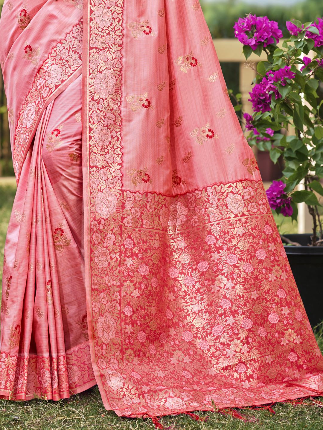 Pink Color Classic Banarasi Silk Saree