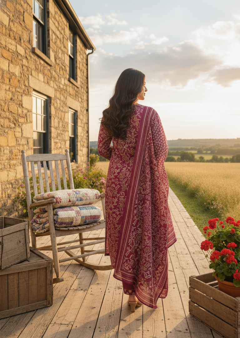 Pink Cotton Silk Designer Suit Set With Artisan Embroidery