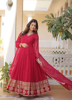 Pink  Faux Blooming  Suit With Sequins Embroidered Multi-Sequins work