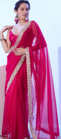 Pink Glamorous C/H Net Stylish Girlie Ceremonial Saree