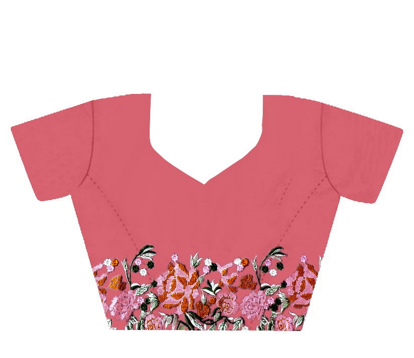 Pink Glossy Silk Cross Stich Embroidery Cut Work Adorable Partywear Girlie Saree