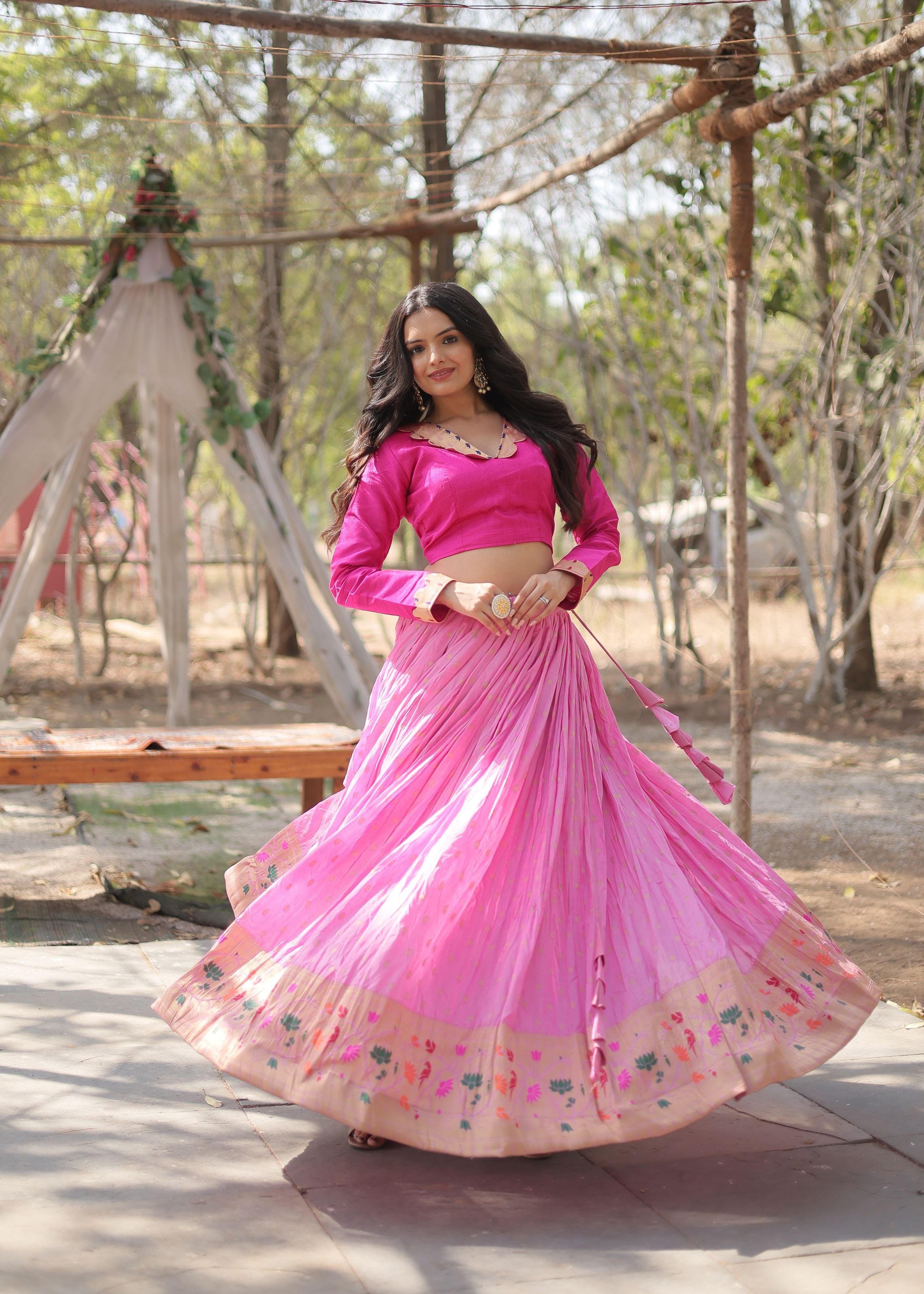 Pink Lehenga Choli with Heavy Embroidery work