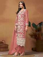 Pink Salwar Kameez With Thread Emboirdered Work