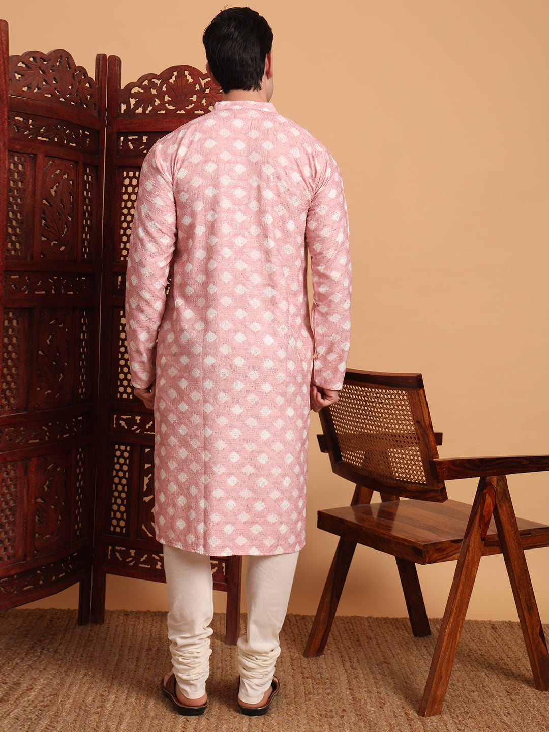 Pink Smart Printed Festive Wear Kurta