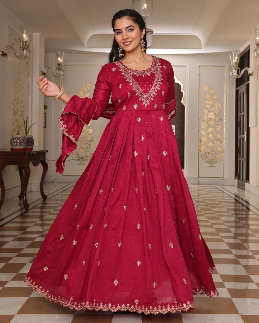 Pink Soft Silk Designer Suit Set With Sequin Embroidery