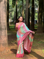 Pink Soft Silk Woven Jacquard Designer Festive Wear Traditional Saree