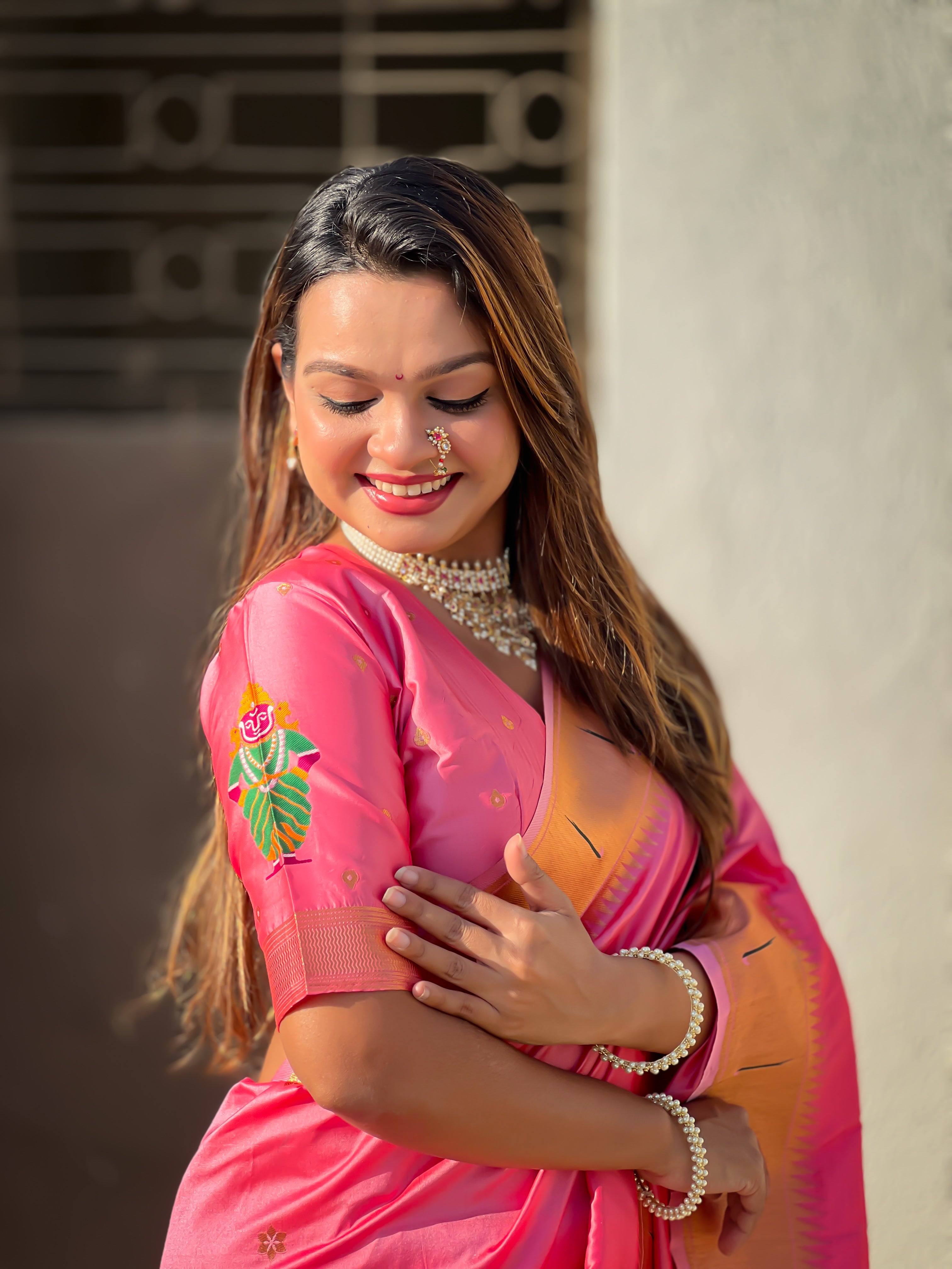 Pink Soft Silk Woven Vitthala Designer Traditional Ethnic Saree
