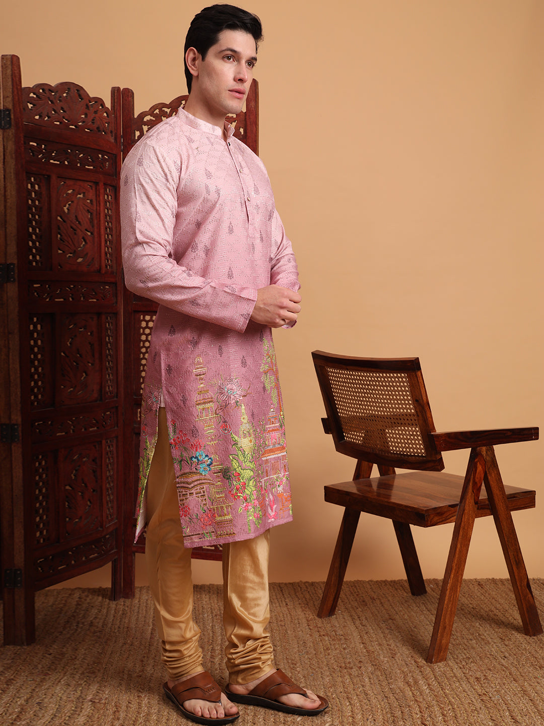 Pink Traditional Kurta for Ceremonial Looks