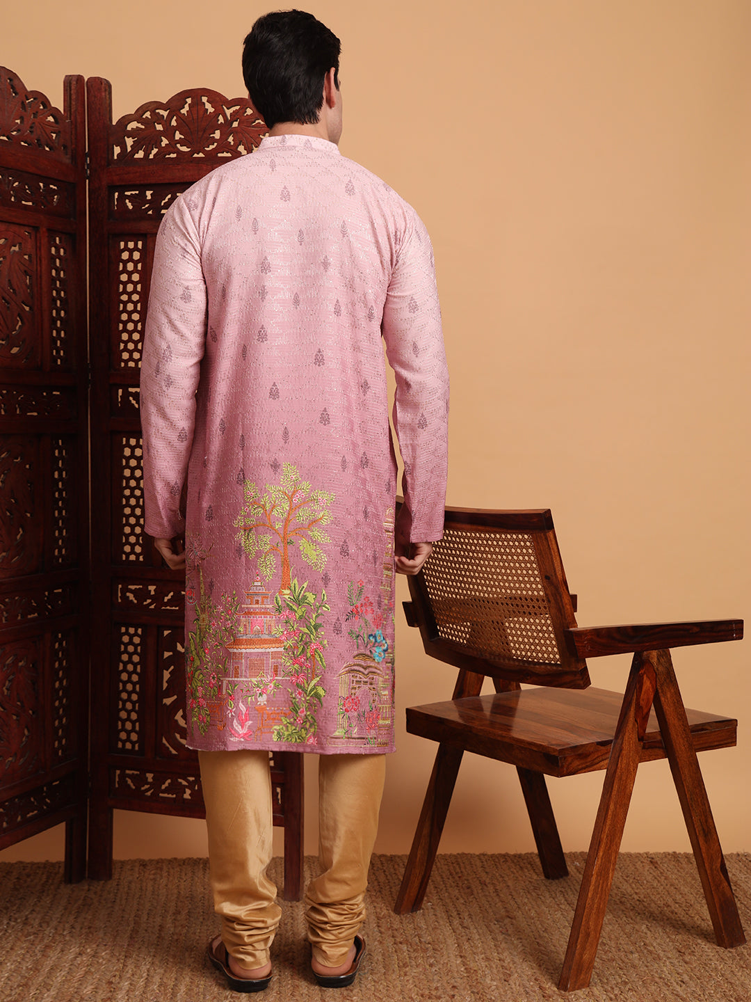 Pink Traditional Kurta for Ceremonial Looks