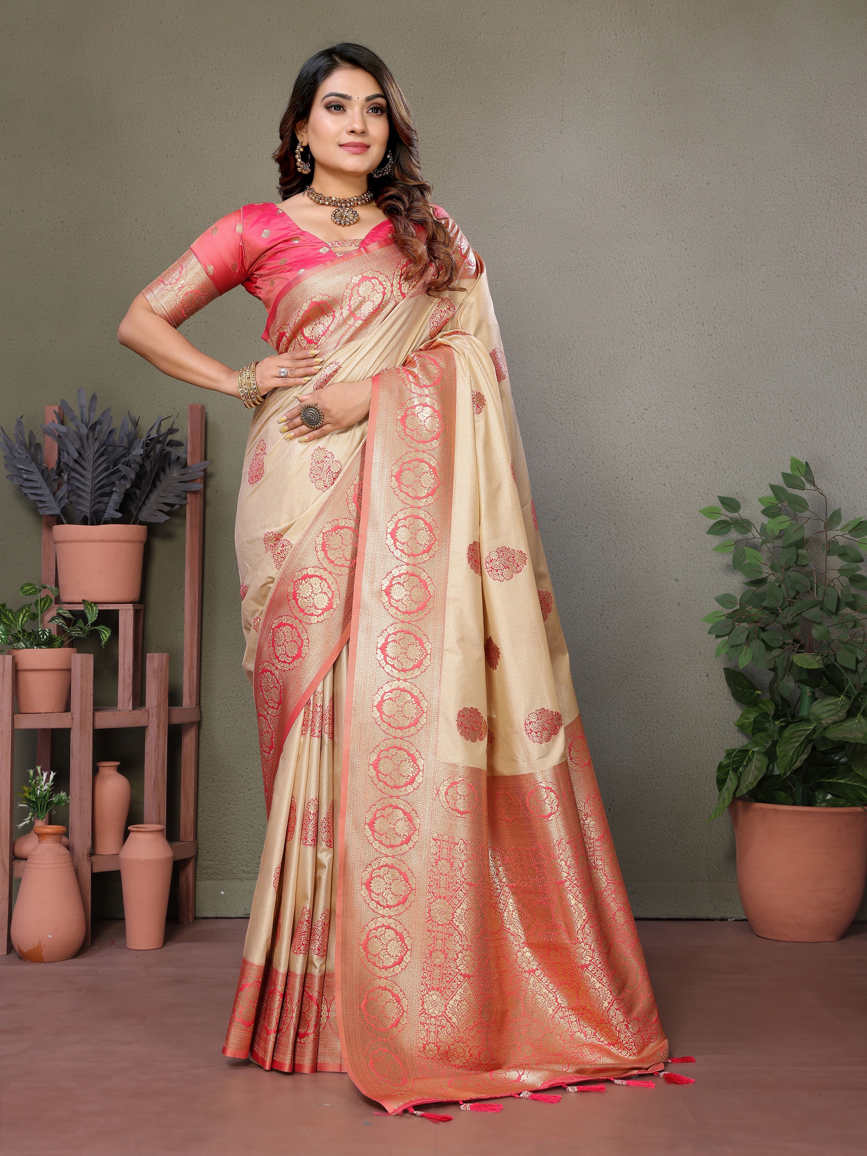 Pink Woven Rich Pallu Designer Viscose Silk Ethnic Saree