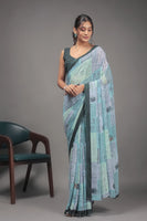 Pista Green Georgette Designer Printed Graceful Ethnic Saree