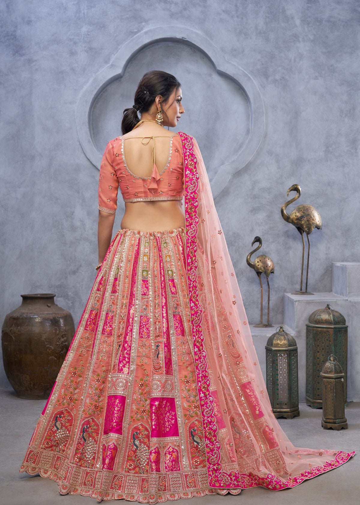 Plush Pink Lehenga Choli With Thread And Sequin Work
