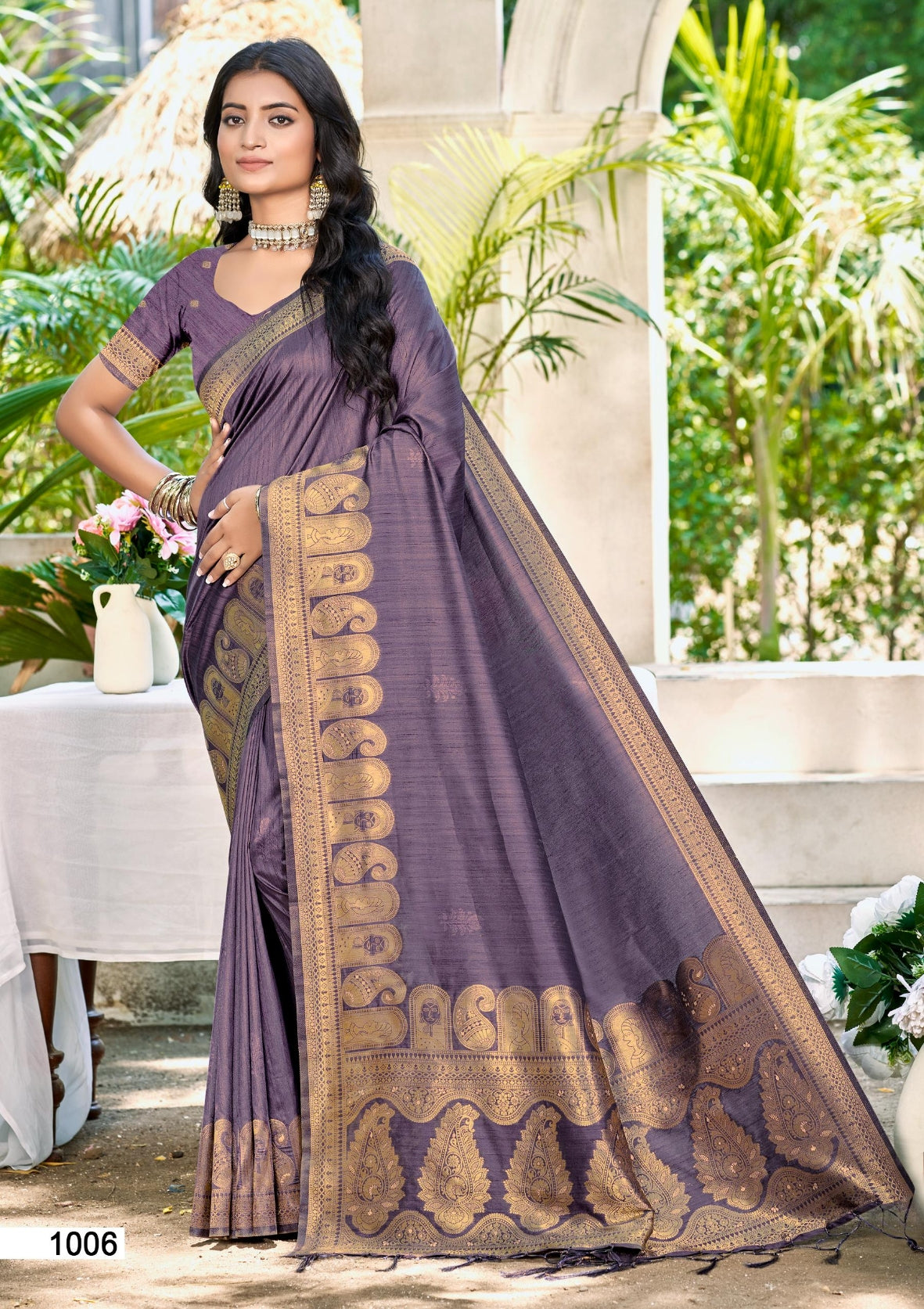 Purple Assam Silk Saree With Minimalist Elegance and Classy Drape