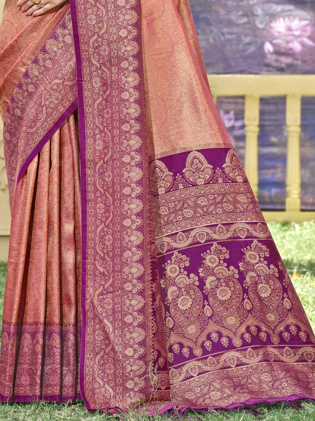 Purple Banarasi Silk Festive Wear Weaving Saree