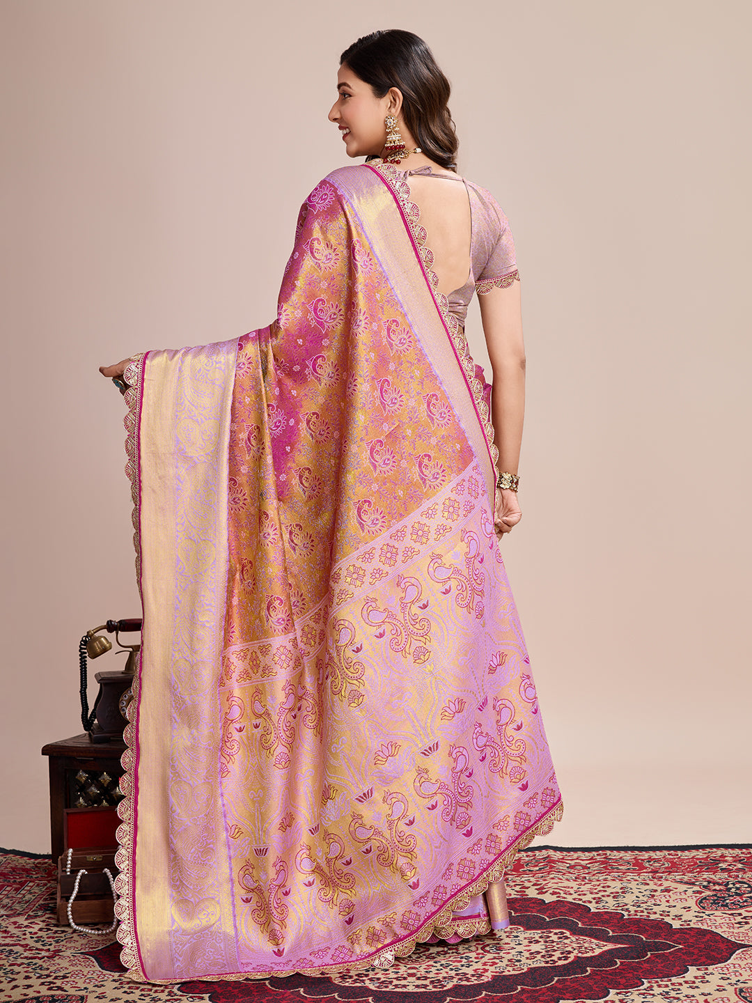 Purple Beautiful Soft Silk Woven Jari Designer Saree