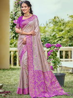 Purple Color Classic Banarasi Silk Saree
