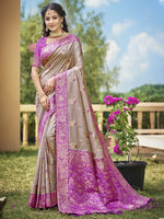 Purple Color Classic Banarasi Silk Saree