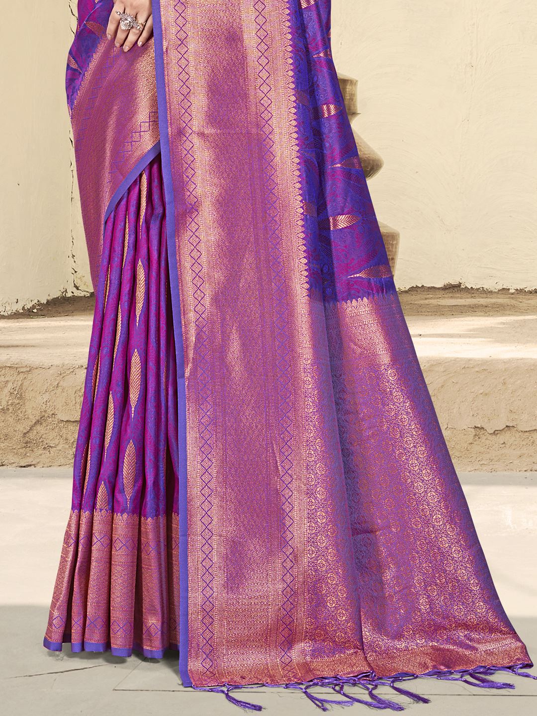 Purple Color Festival Wear Silk Saree