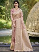 Purple Color Woven Soft Silk Saree