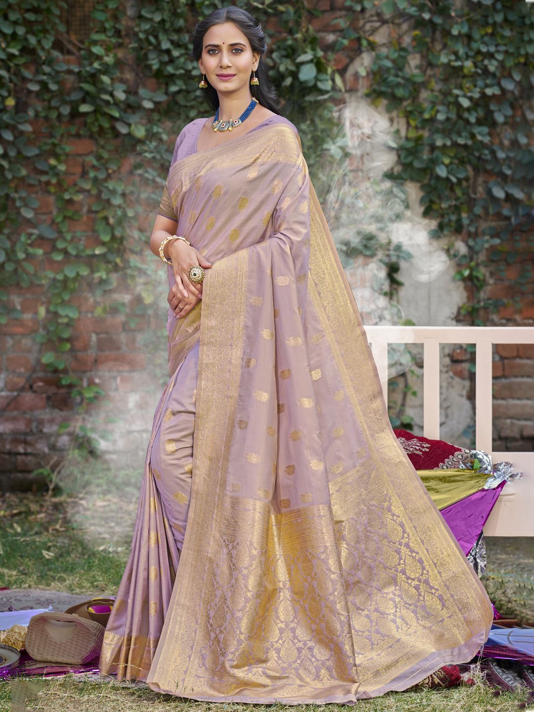 Purple Colour Woven Silk Saree