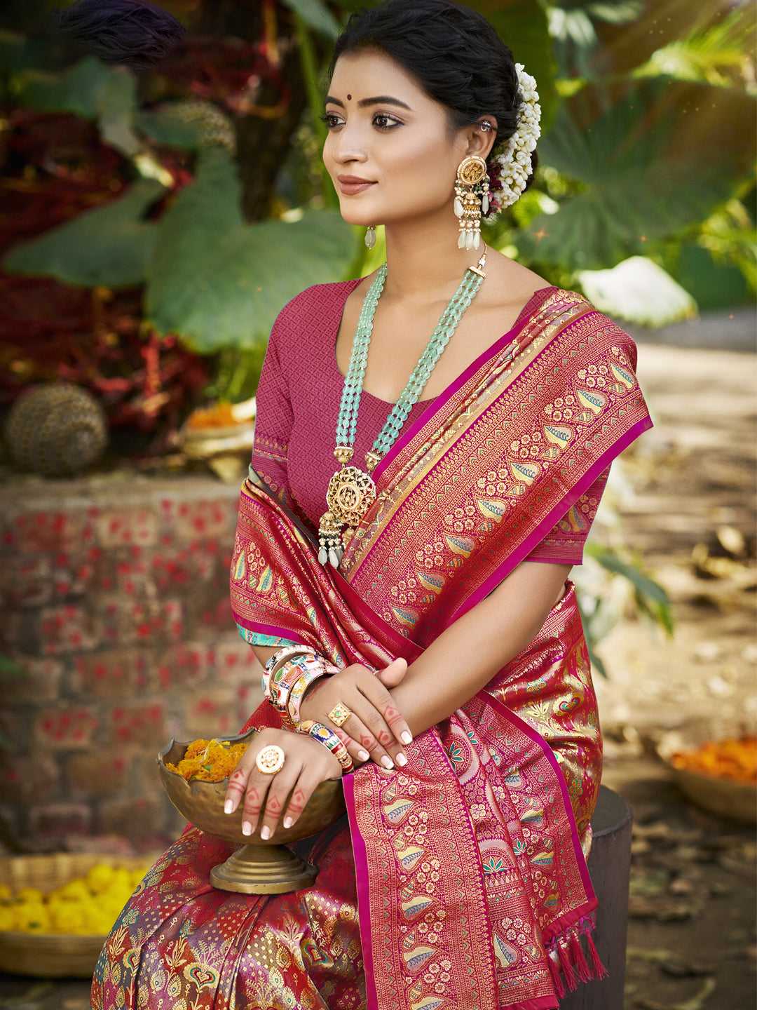 Purple Dharmavaram Saree With Understated Luxury and Comfort