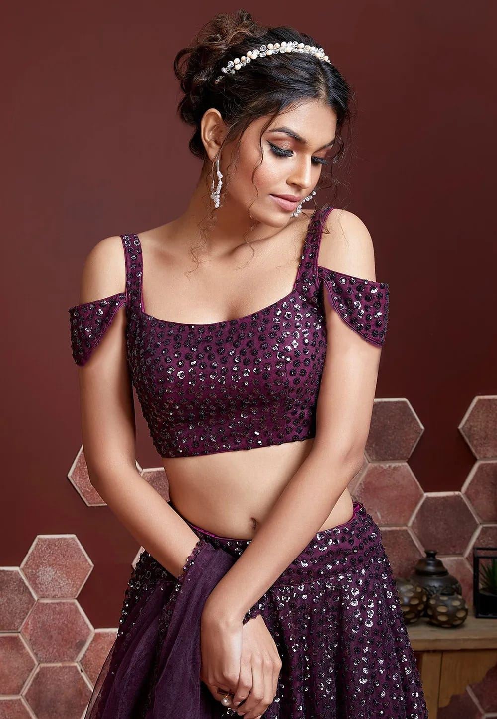 Purple Heavy Soft Net Lehenga Choli With Heavy Embroidery Sequins Work