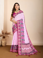 Purple Muslin Cotton Designer Digital Printed Ethnic Ceremonial Saree