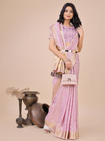 Purple Organza Woven Designer Traditonal Wear Saree