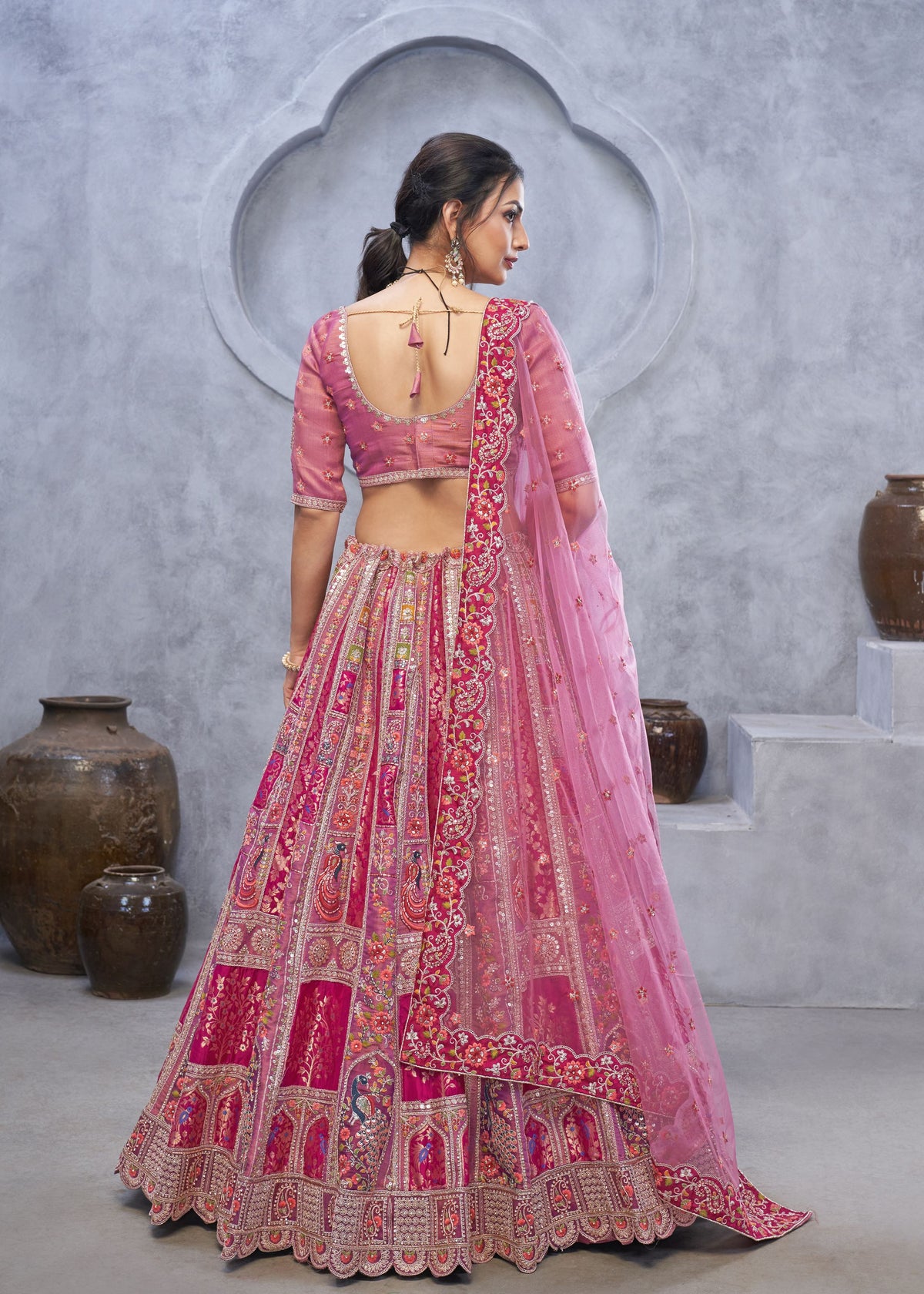 Purple Radiant Magenta Bridal  Silk Lehenga