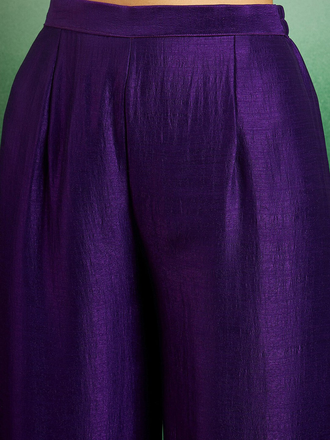 Purple Silk Blend Kurta Pant with Heavy Thread Embroidery Work