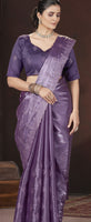 Purple Stylish Jimmy Choo Ethnic Sequins Embroidered Saree