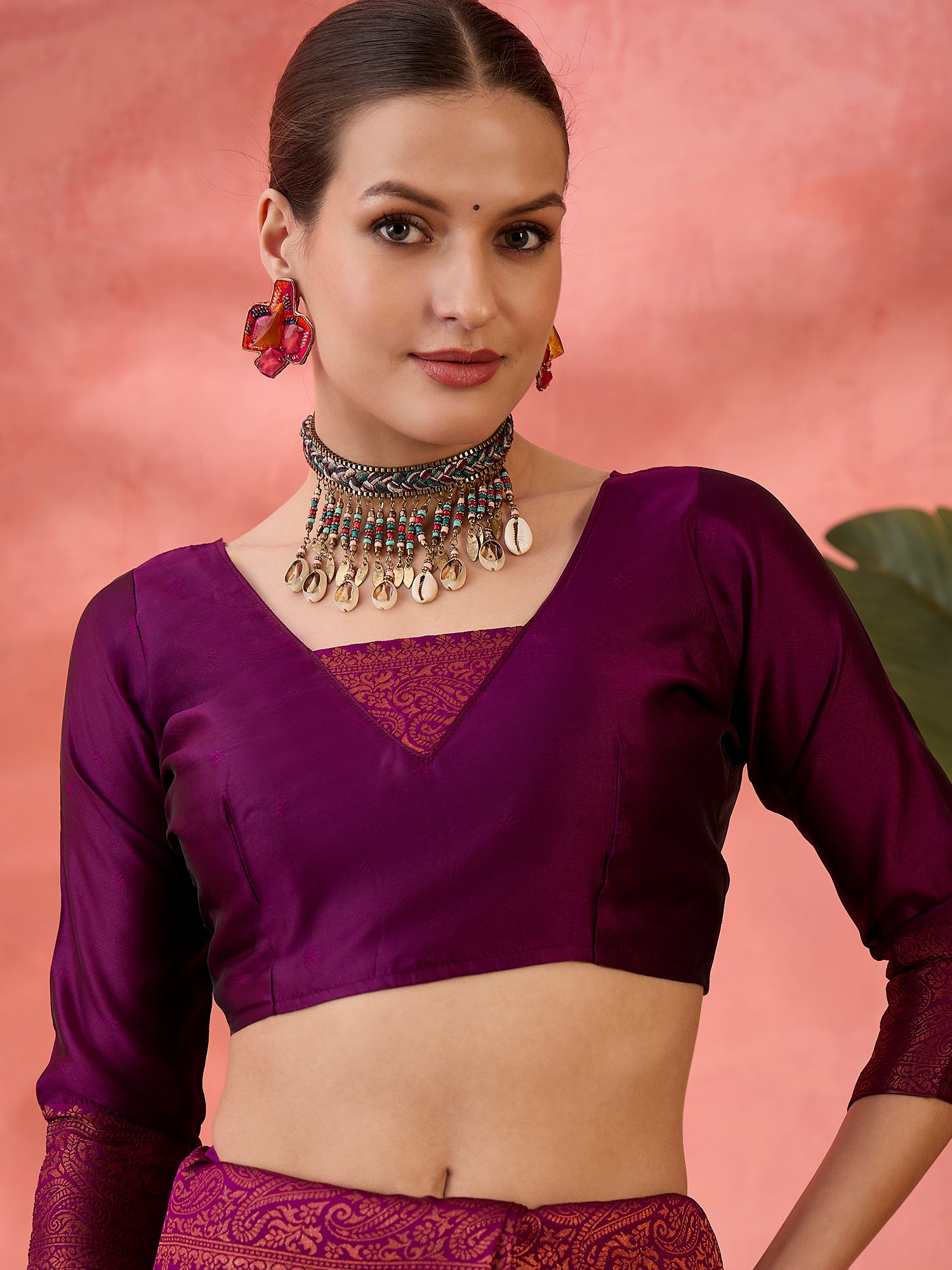 Purple Woven Jari Designer Silk Blended Saree For Festive Looks