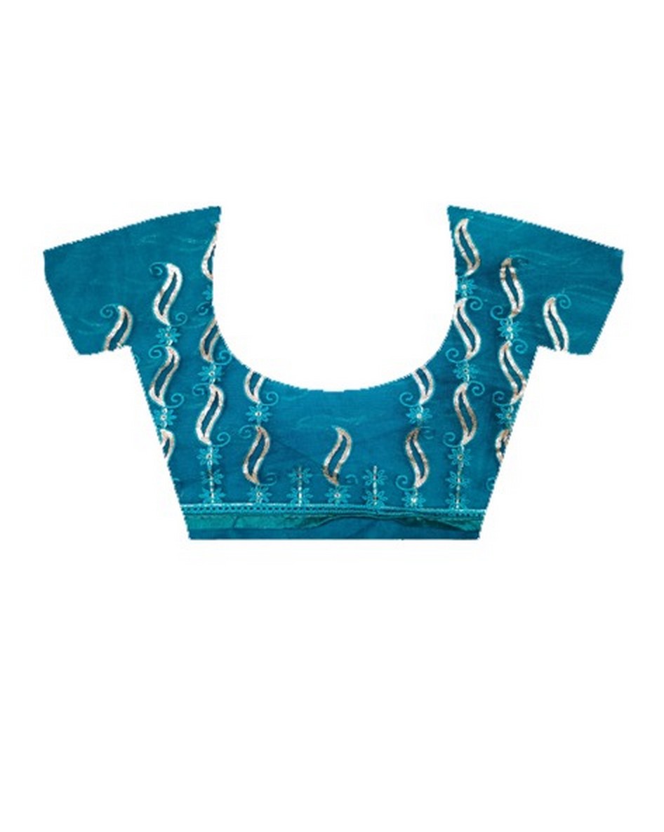 Rama Girlie Butterfly Net Fabric Stylish Resham Embroidered Partywear Saree