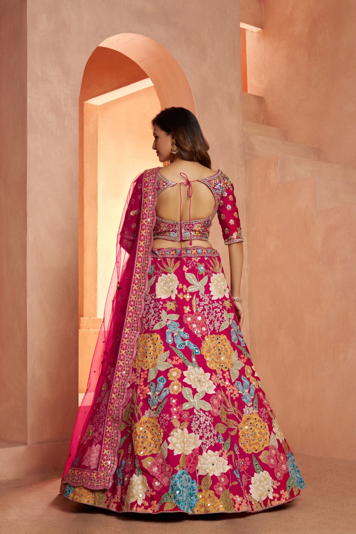 Rani Dola Silk Mirror Work Designer Bridal Lehenga Choli