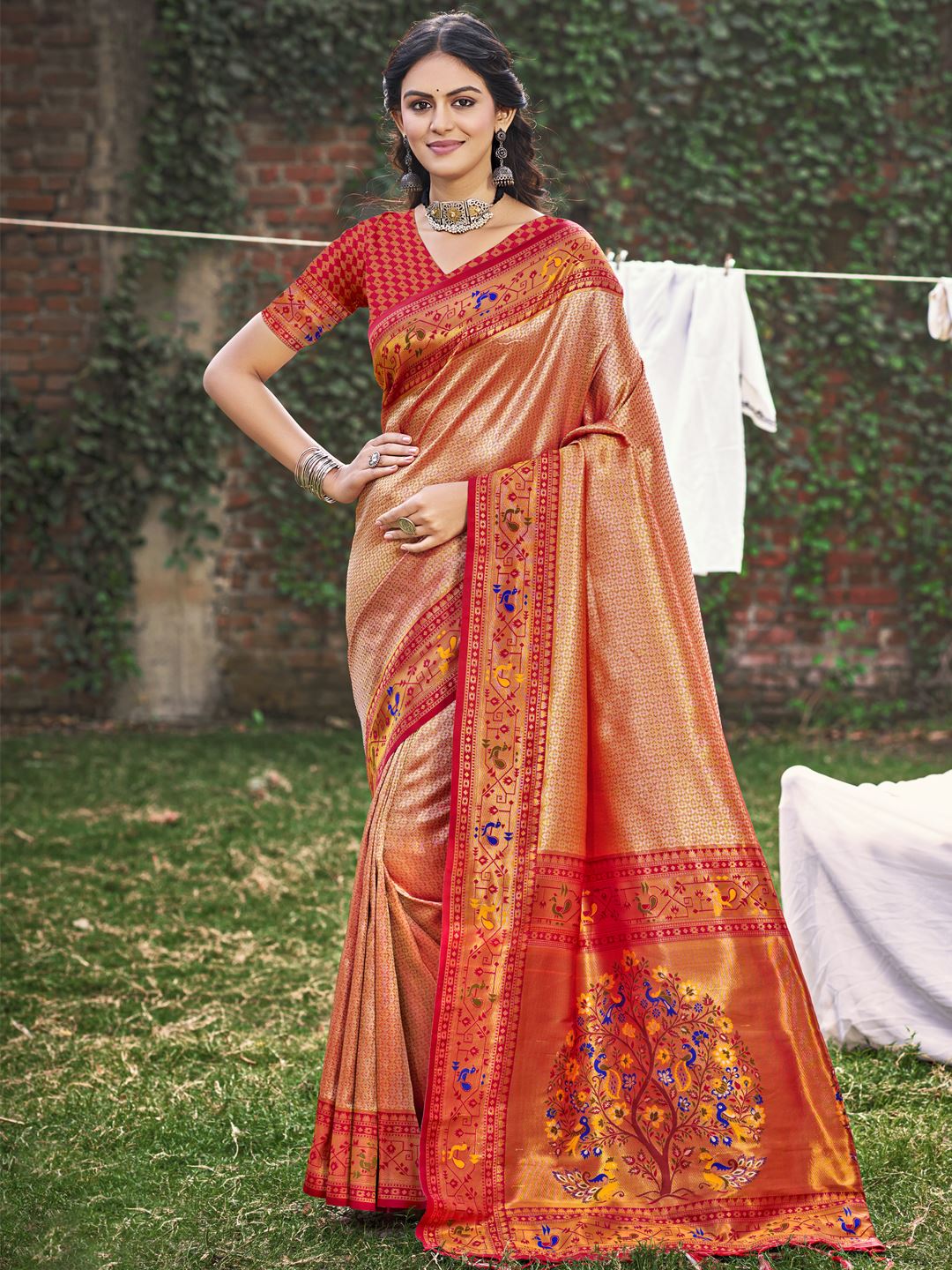 Red Color Classic Paithani Silk Saree