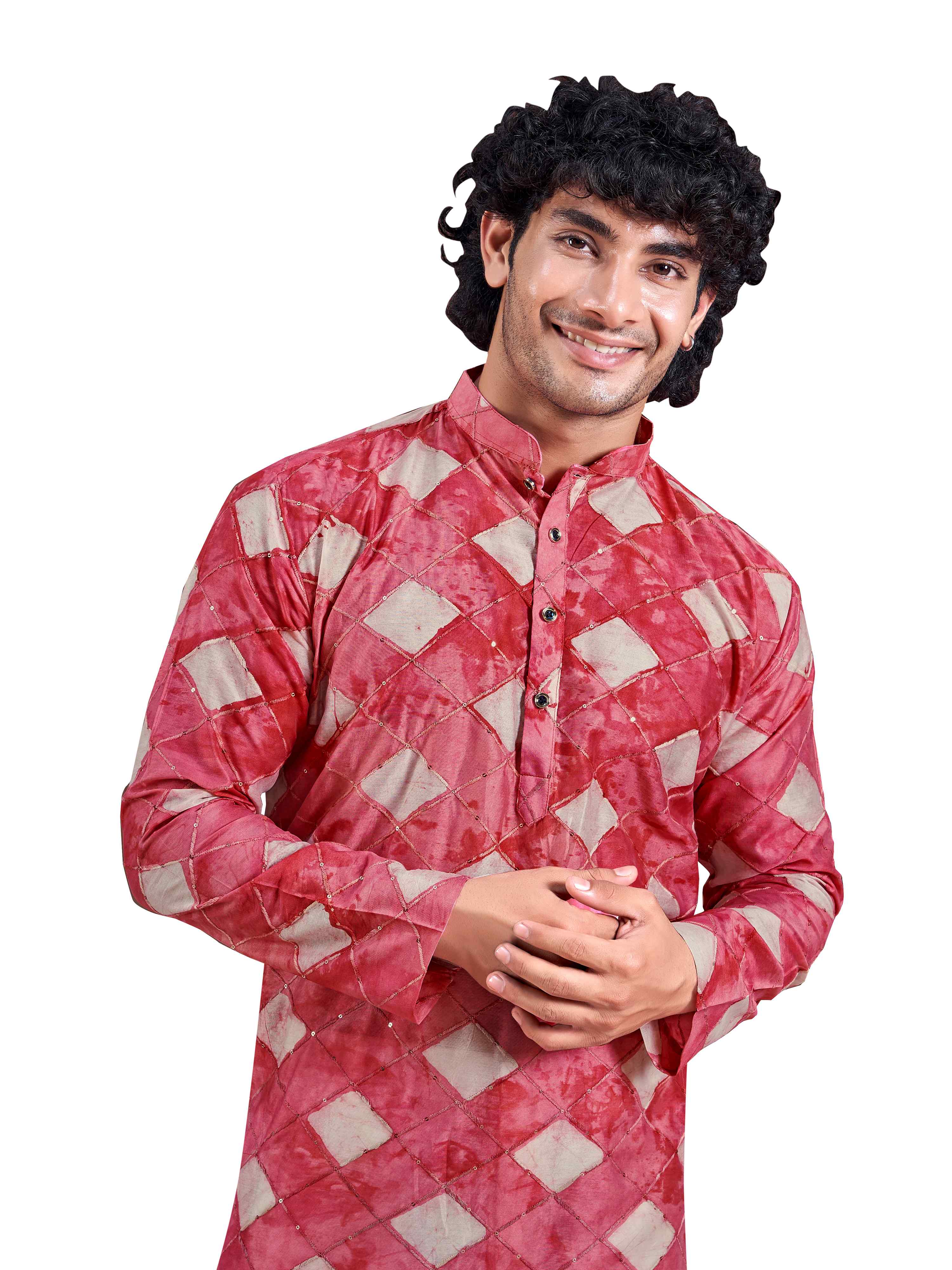 Red Color Stylish Kurta Payjama for Men – Bold Pick for Ceremonial Style