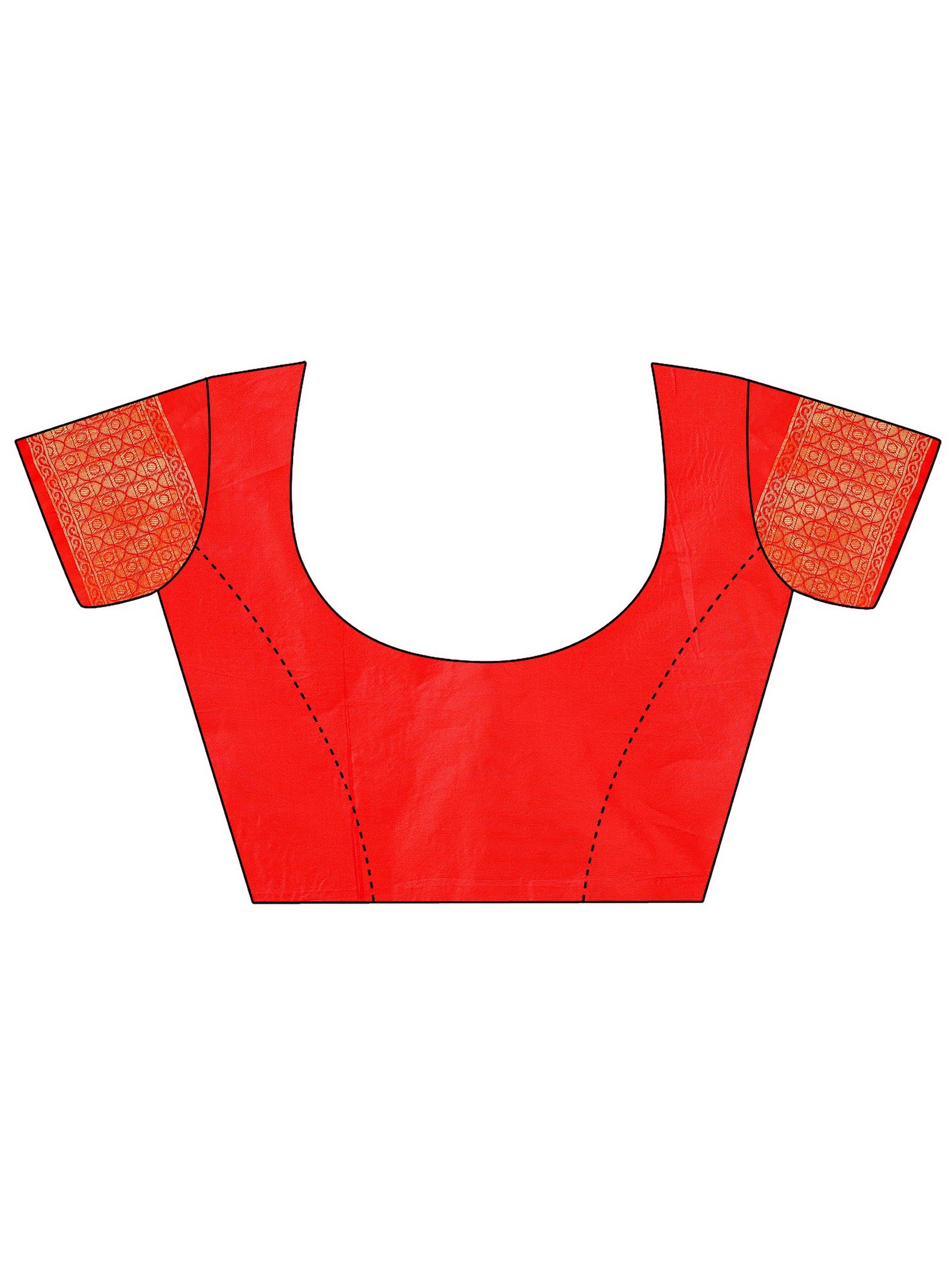 Red Lichi Silk Woven Designer Girlie Partywear Saree