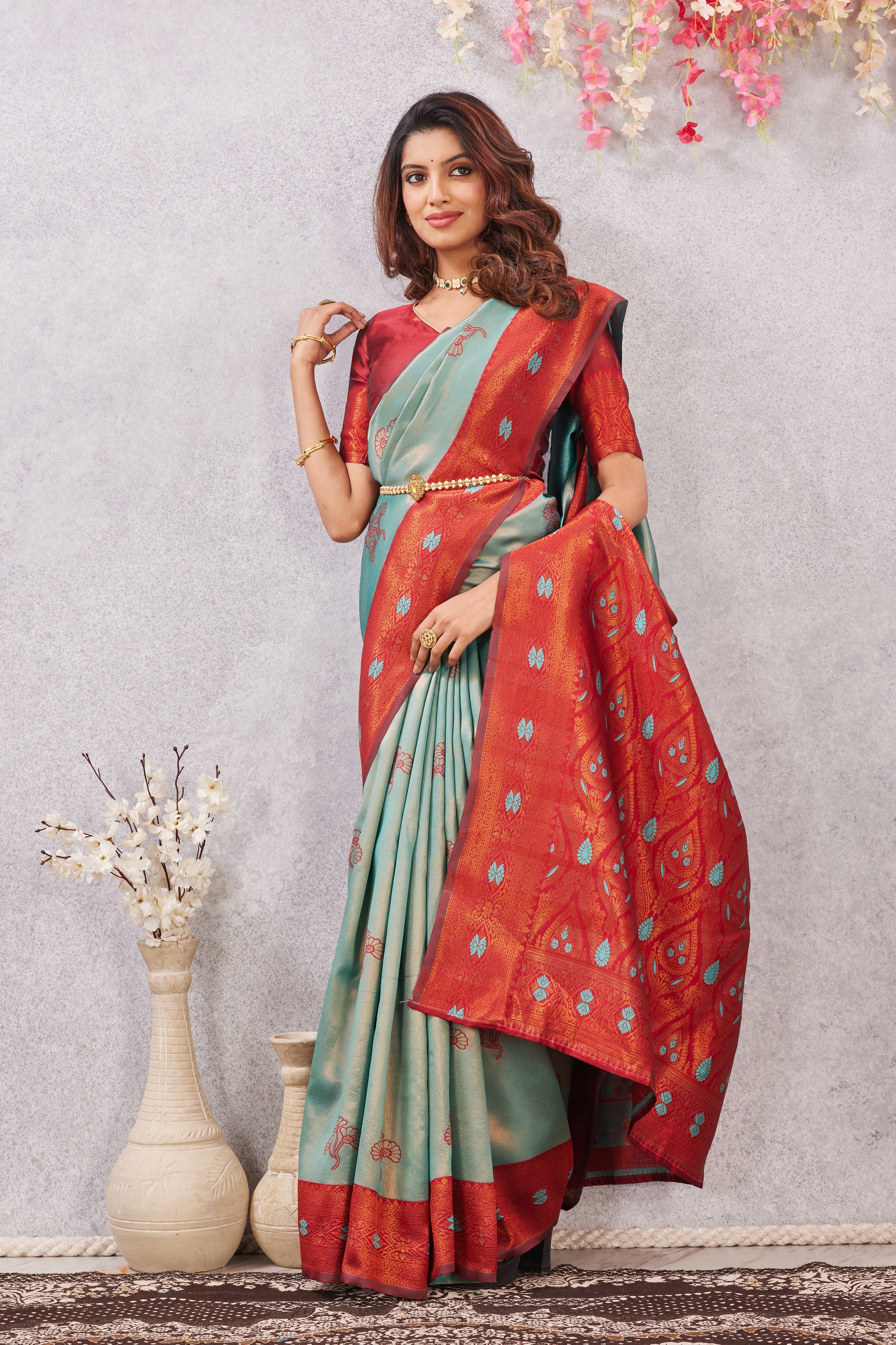 Red Rama Banarasi Silk Saree with Rich Pallu & Elegant Jacquard Jari Work