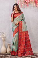 Red Rama Banarasi Silk Saree with Rich Pallu & Elegant Jacquard Jari Work